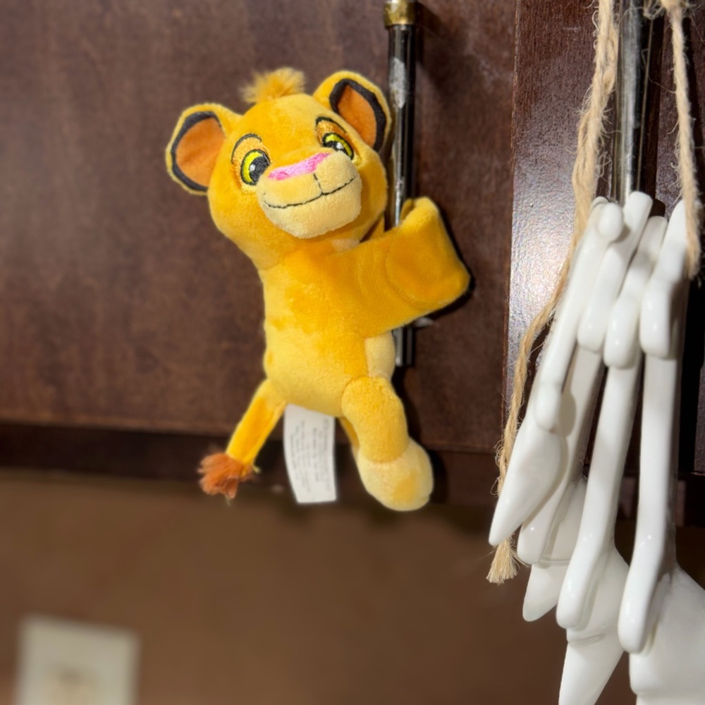 Disney Plush Simba Keychain - Yellow with Pink Nose